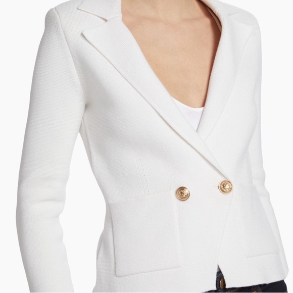 L'Agence Sofia White Knit Blazer NWOT - Picture 5 of 12